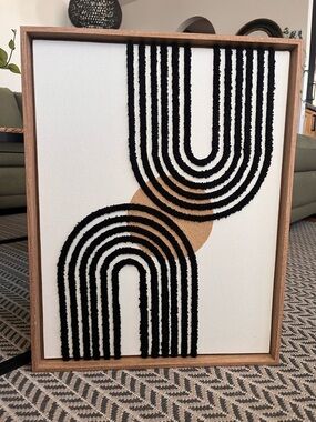 Modern Textured Wall Art - Black & Tan Arches